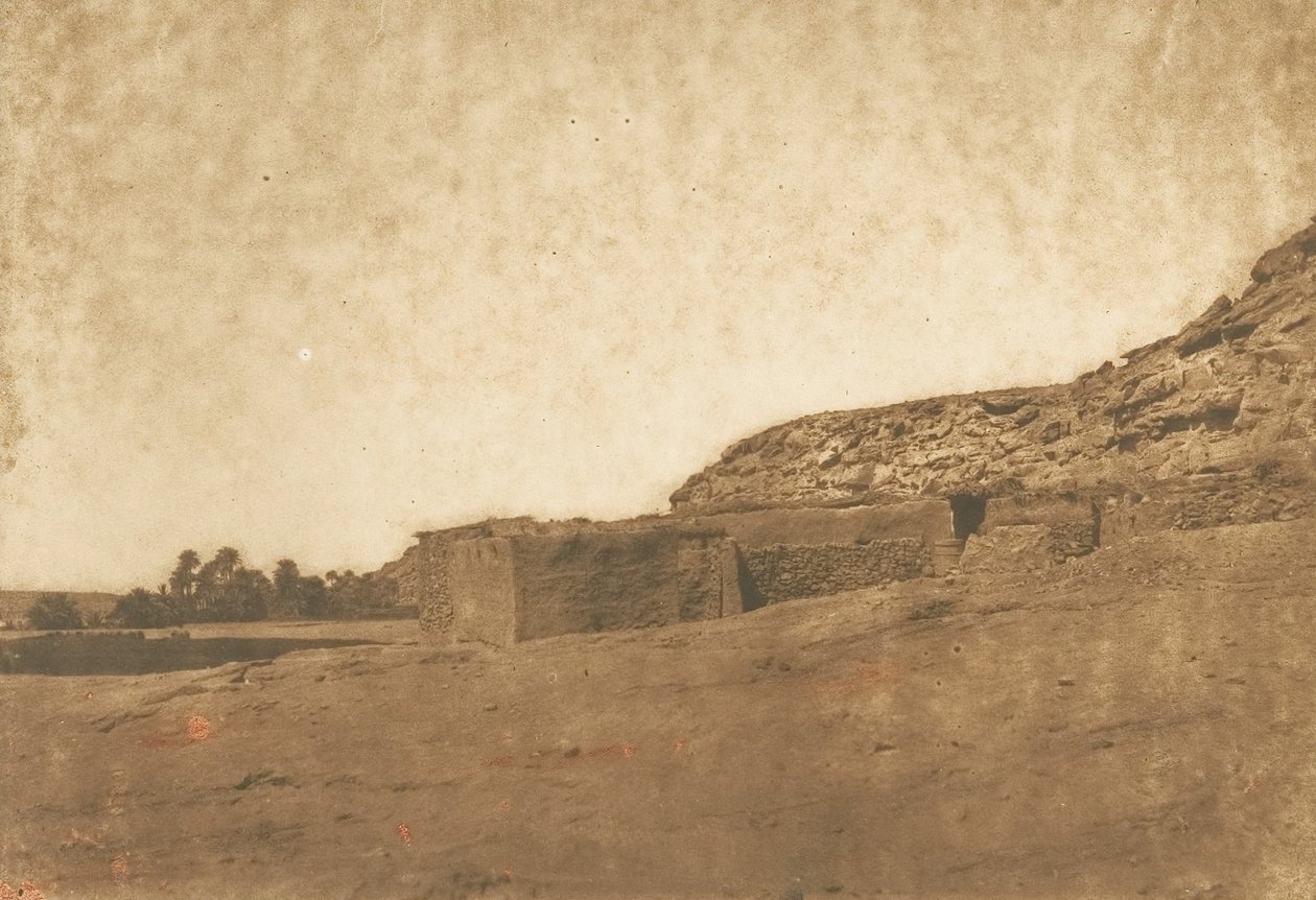 Utsikten tagen vid byn Abou-hor Kräftans vändkrets, april 1850. av Maxime Du Camp