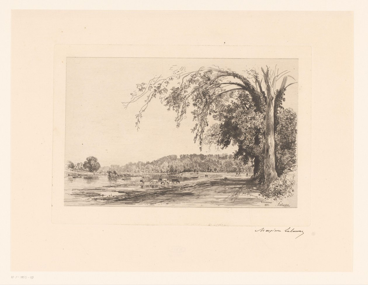 Utsikt över Richmond Richmond (titel på objekt) av Maxime François Antoine Lalanne (signed by artist)