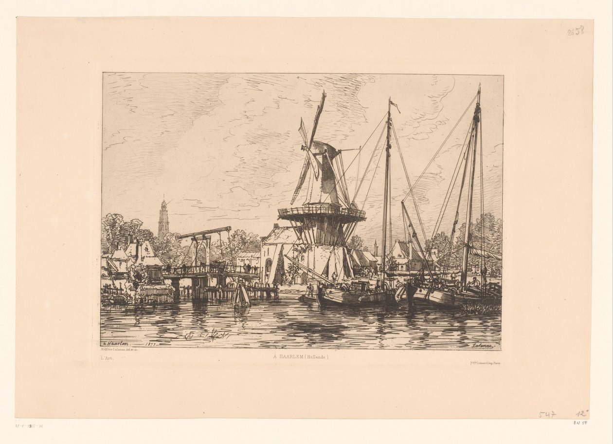 Utsikt över Haarlem À Haarlem (Holland) (titel på objekt) av Maxime François Antoine Lalanne