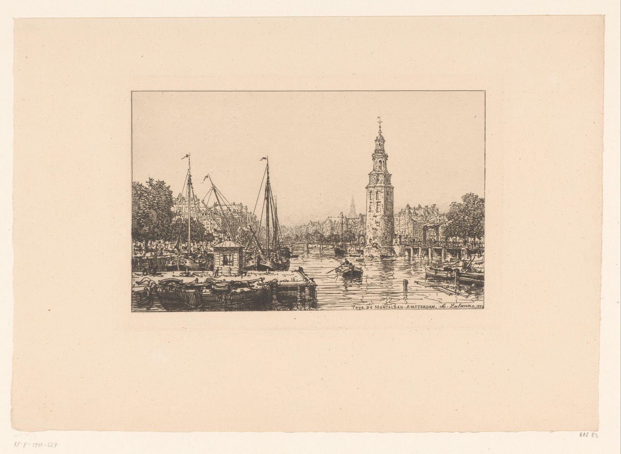 Utsikt över Montelbaanstoren i Amsterdam Tour de Montalban Amsterdam av Maxime François Antoine Lalanne
