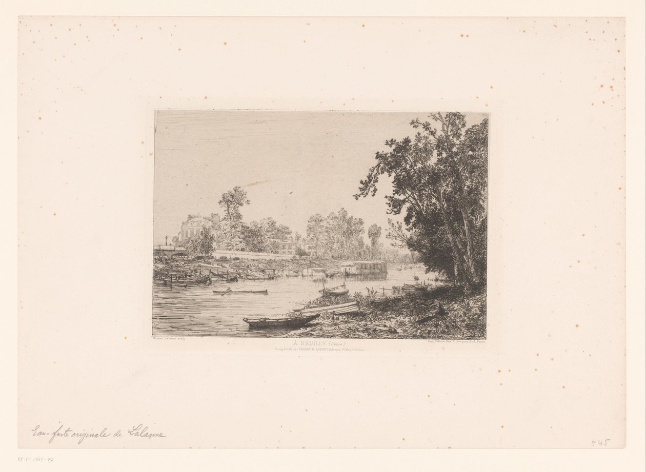 Utsikt över Seine vid Neuilly À Neuilly (Seine) (titel på objekt) av Maxime François Antoine Lalanne