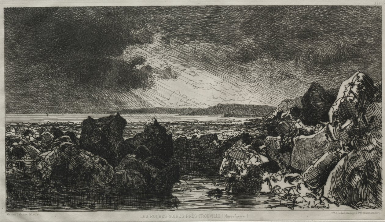 Black Rocks nära Trouville (lågvatten) av Maxime Lalanne