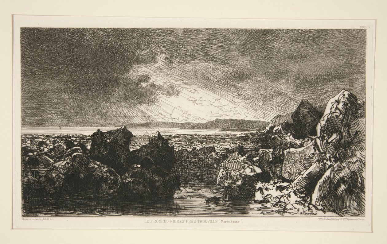 The Black Rocks nära Trouville (lågvatten) av Maxime Lalanne