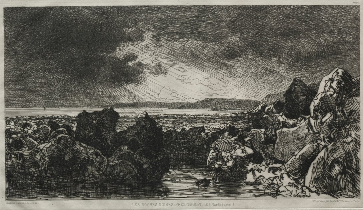 De svarta klipporna nära Trouville. av Maxime Lalanne