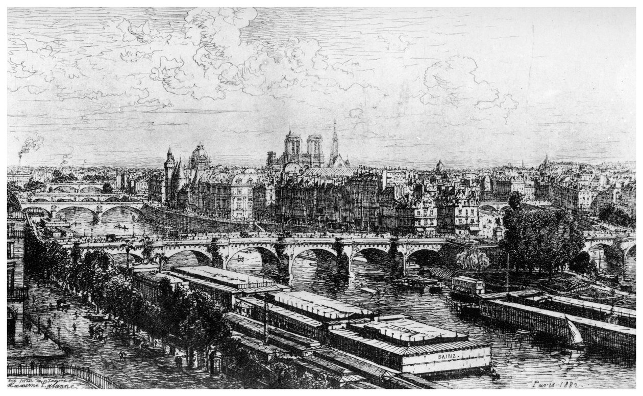 Paris tagen från Louvren, c1850-1895 1924 av Maxime Lalanne