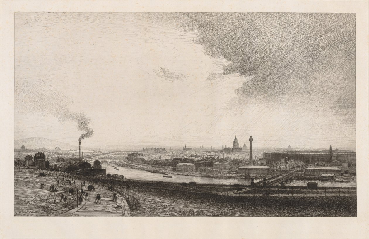 Paris 1867, Utsikt från Trocadero, 1867. av Maxime Lalanne