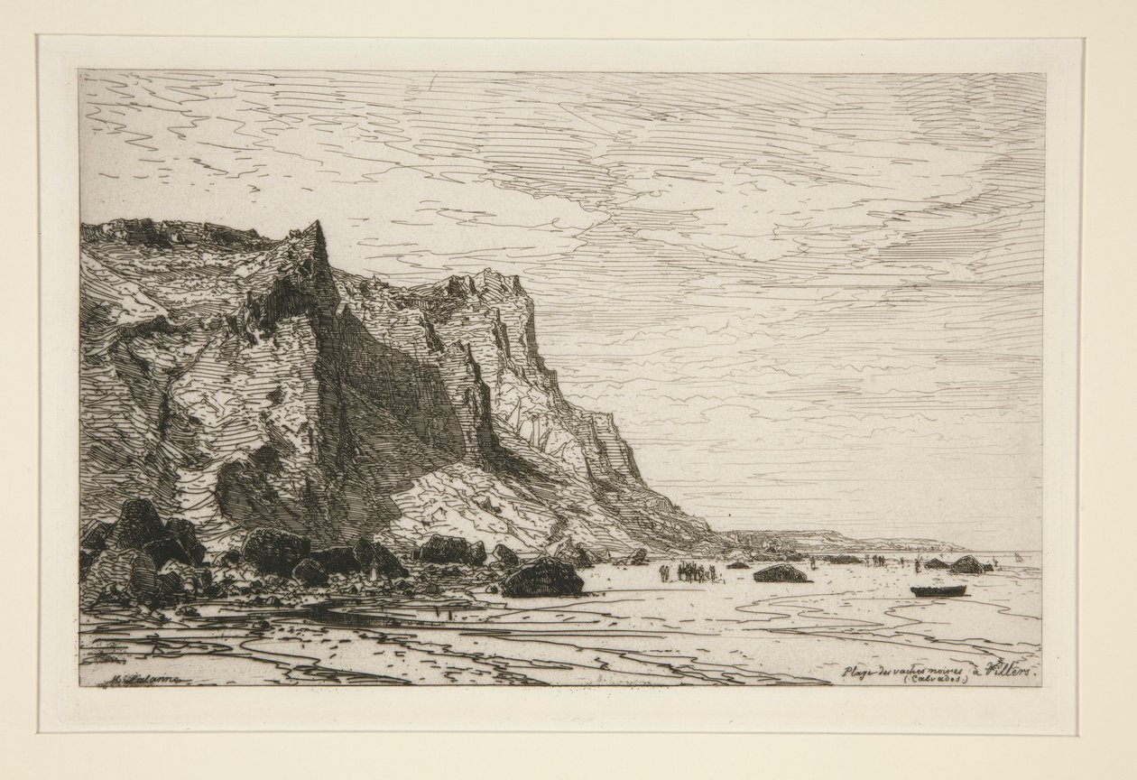 De svarta kornas strand? Villers (Calvados) (Svarta kornas strand vid Villers [Cavaldos]) av Maxime Lalanne
