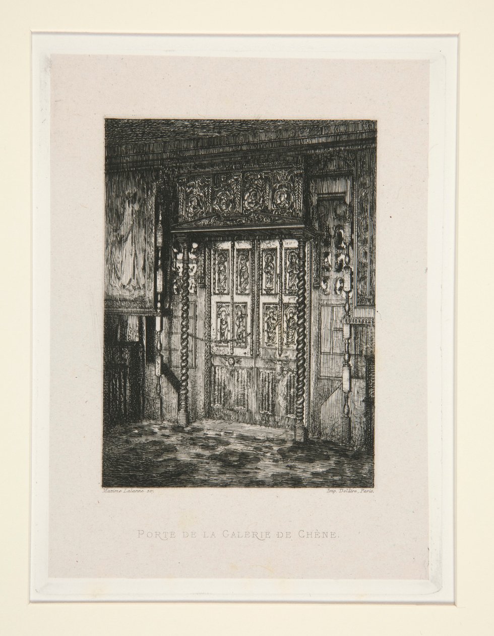 Porte de la galerie de ch?ne (Dörren till Ekgalleriet), pl. 8 från sviten Chez Victor Hugo (Victor Hugo av Maxime Lalanne