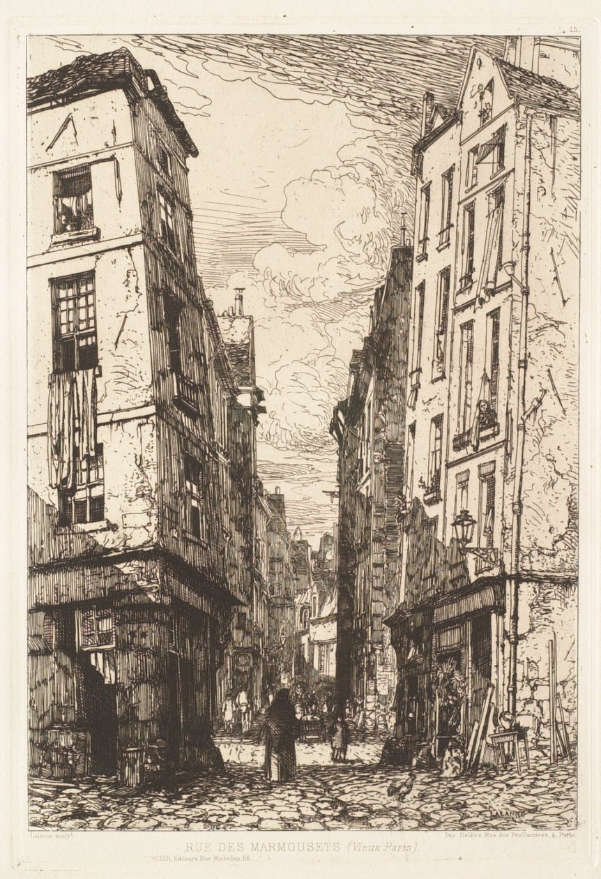 Rue des Marmousets, gamla Paris av Maxime Lalanne