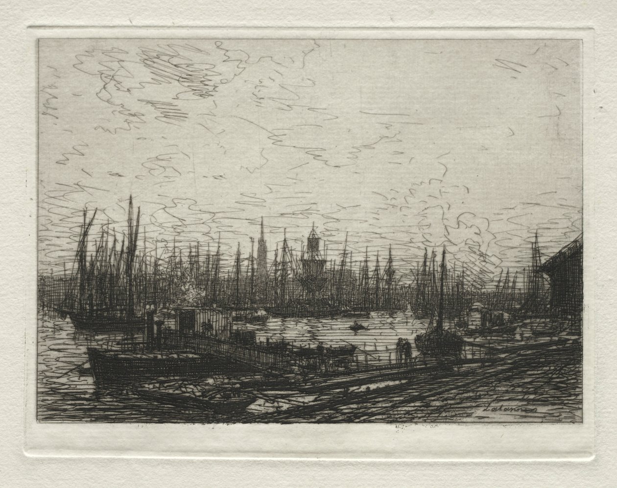 Hamnen i Bordeaux, kväll. av Maxime Lalanne
