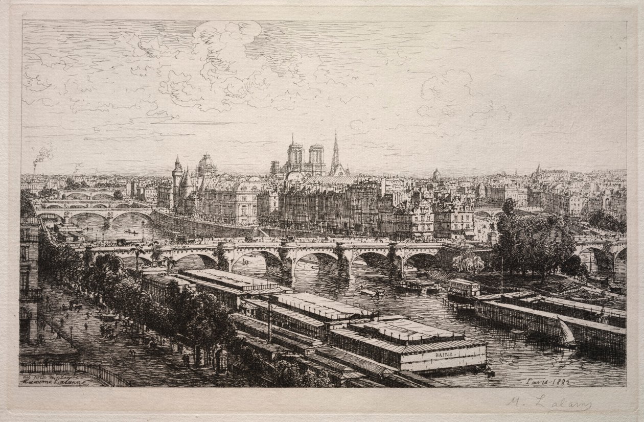 Utsikt från Louvren, 1882. av Maxime Lalanne
