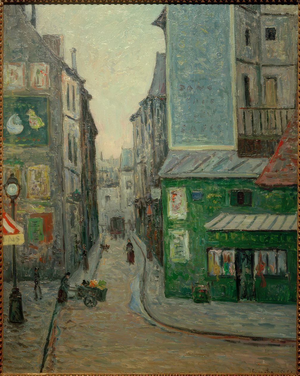 Platz St. André des Arts, Rue Suger, Paris av Maxime Emile Louis Maufra