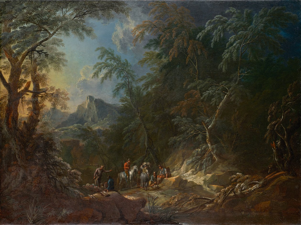 Skogslandskap "kväll" av Maximilian Joseph Schinnagl