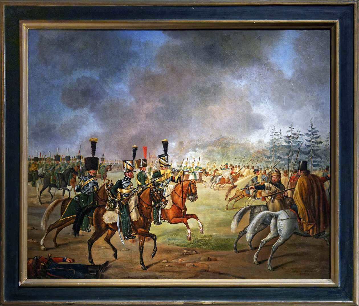 Kampen för det 5:e regementet av jägare till häst (olja på duk) av Maximilian Joseph de Schauenburg