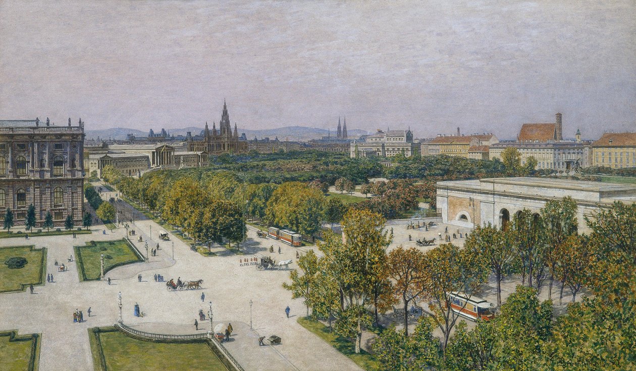 Vy över Ringen mot stadshuset och parlamentet av Maximilian Suppantschitsch
