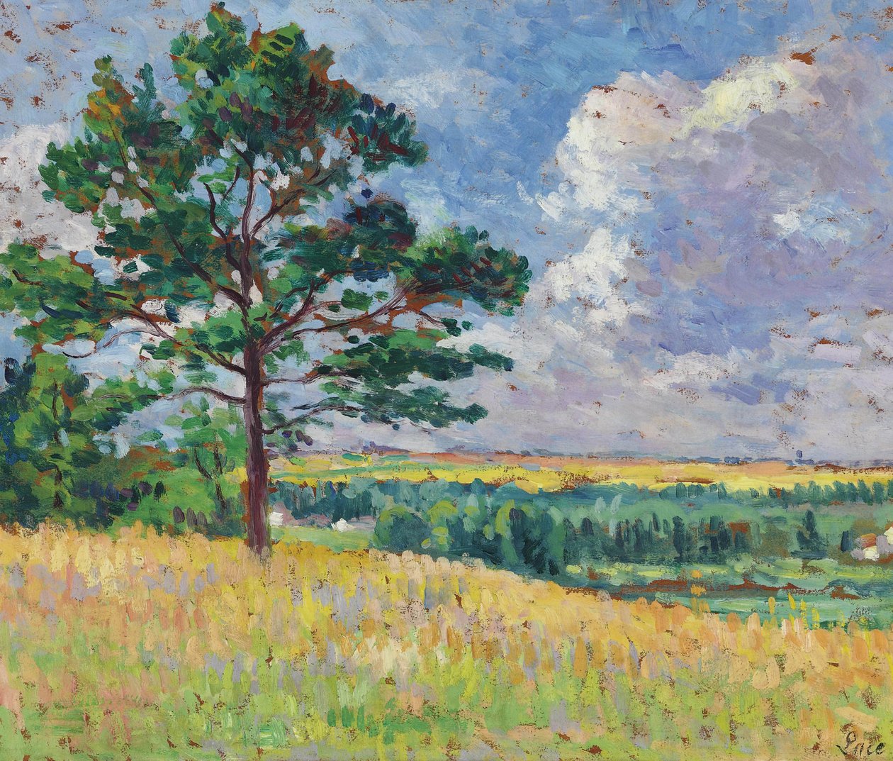  Paysage pres de Merevillen av Maximilien Luce