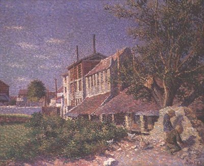 Garverier längs floden Bievre, 1887 av Maximilien Luce
