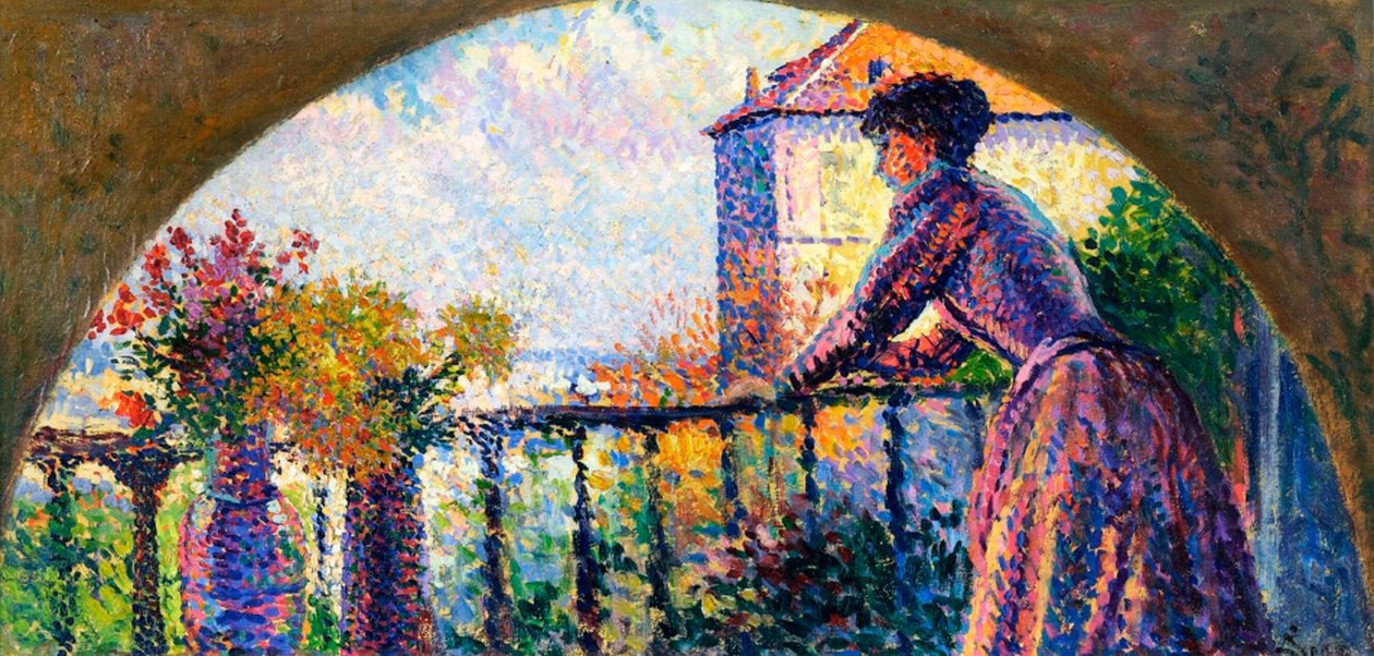 Konstnärens fru, Rue Cortot, Paris, 1893 av Maximilien Luce