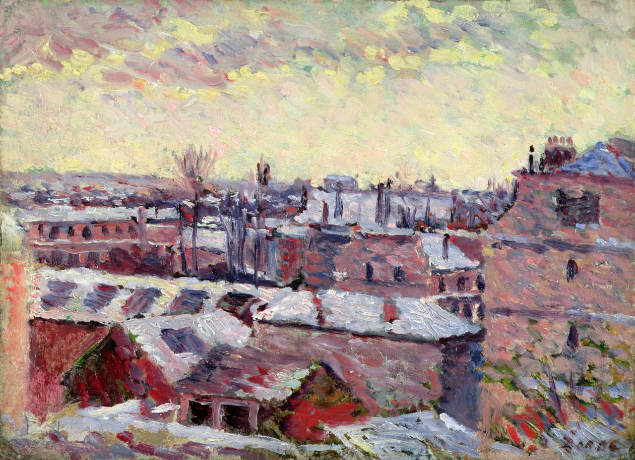 Place Dauphine sett från Louvren, 1904 (panel) av Maximilien Luce