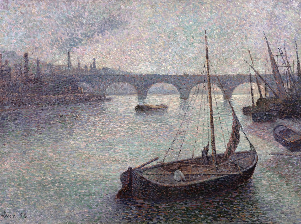 Utsikt över Themsen, 1893 av Maximilien Luce