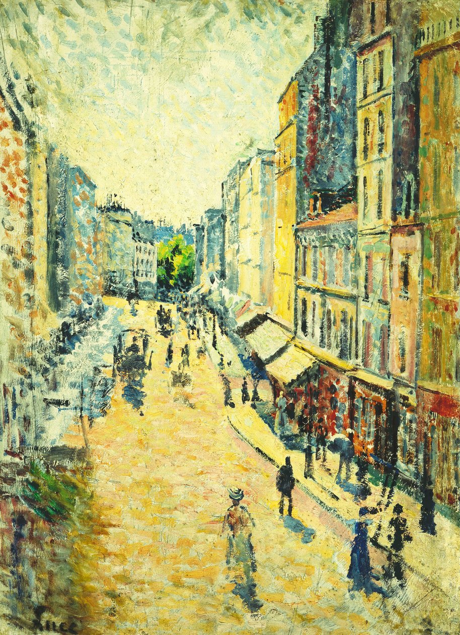 En gata i Abbesses; Abesses gata, 1895 av Maximilien Luce