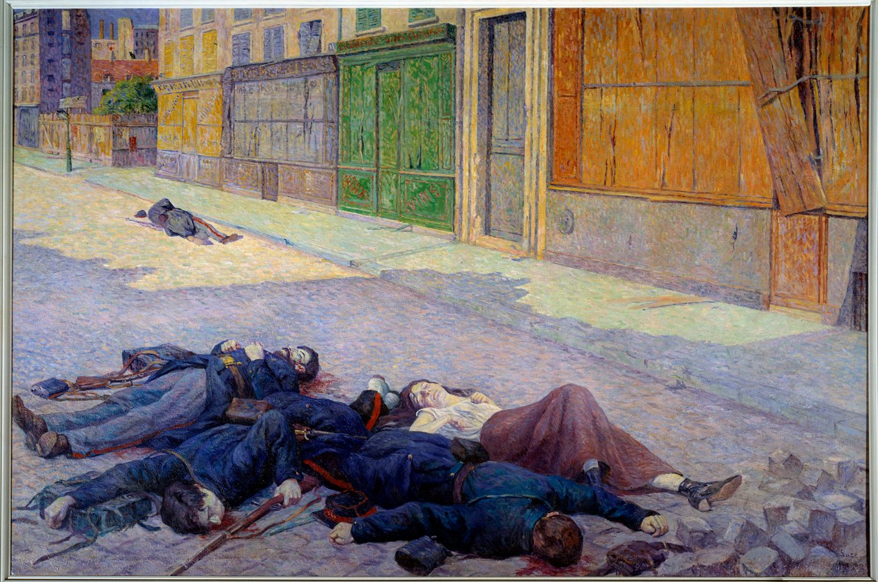 En gata i Paris i maj 1871 eller kommunen av Maximilien Luce