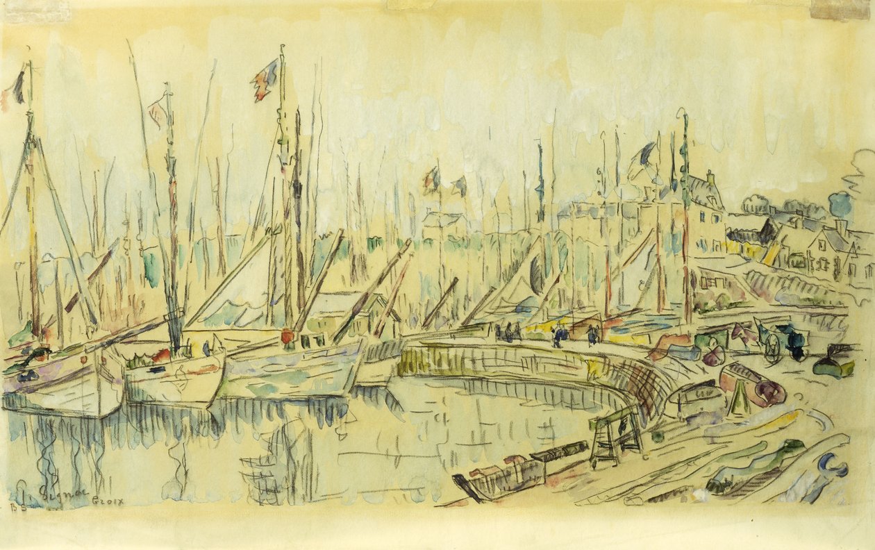 Pråmar på Seine; Pråmarna på Seine, av Maximilien Luce