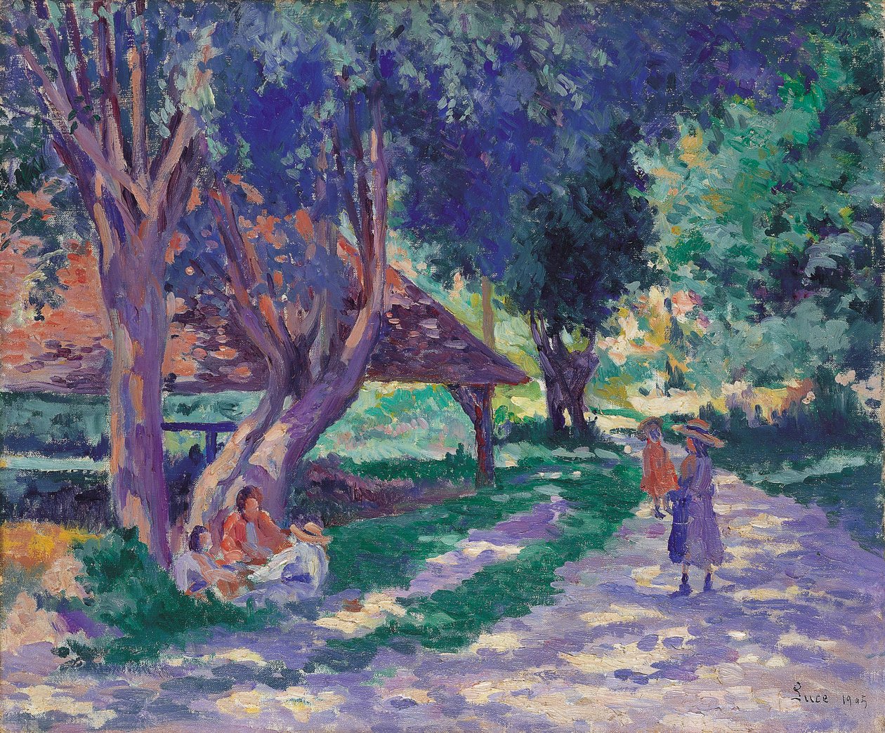 Bessy, Yonne, den skuggade vägen av Maximilien Luce
