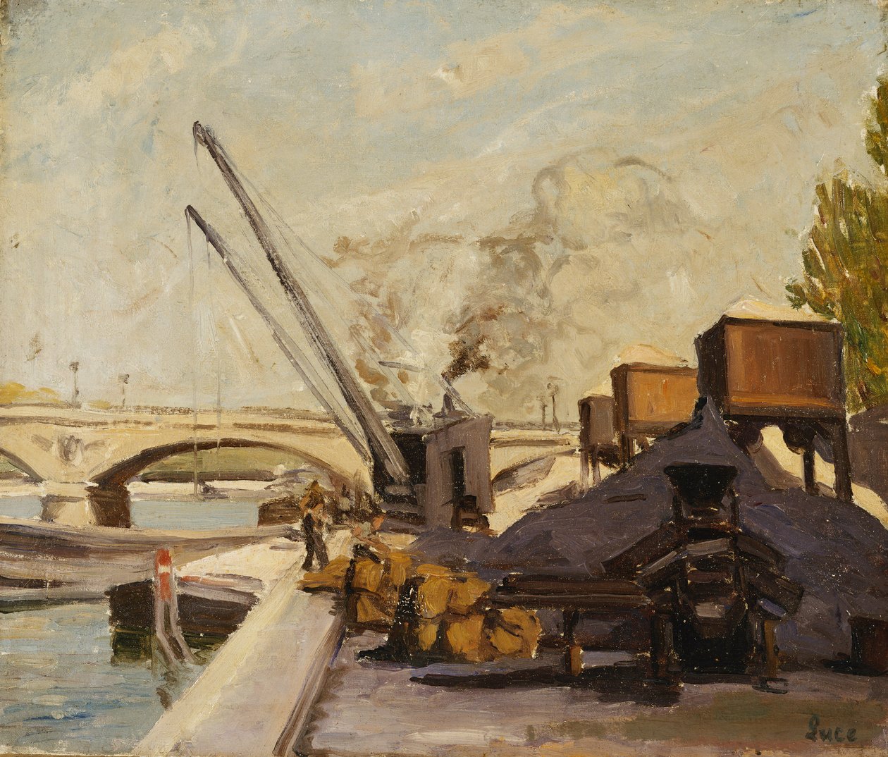 Tranor på Seine; Tranor på Seine, av Maximilien Luce