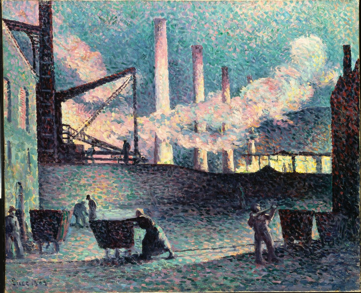 Fabriksskorstenar i Couillet, 1903 av Maximilien Luce