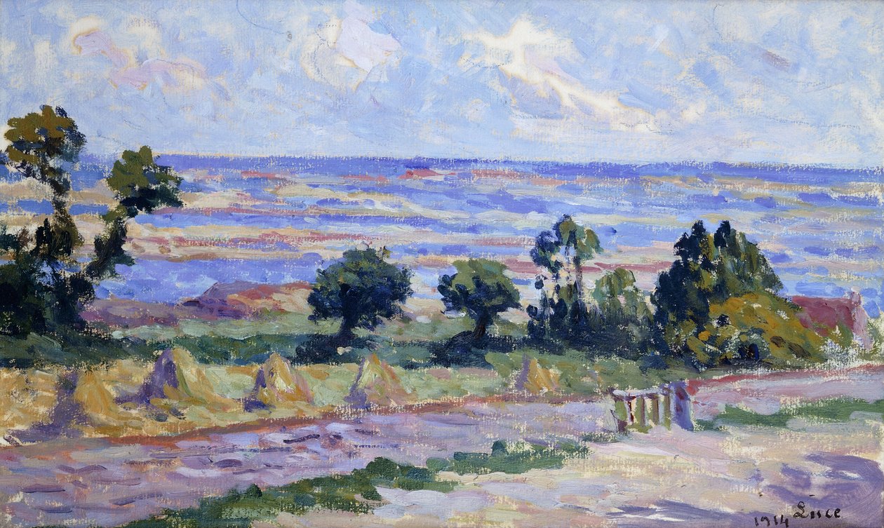 Höstackar vid havet; Höstackar vid havet, 1914 av Maximilien Luce