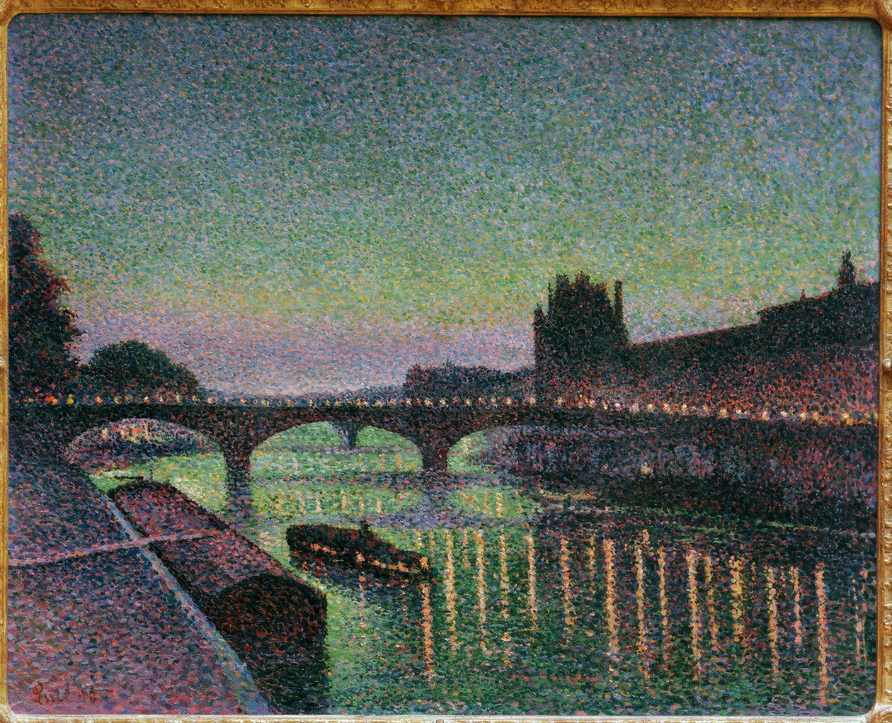 Louvren och karusselbron, Natteffekt av Maximilien Luce