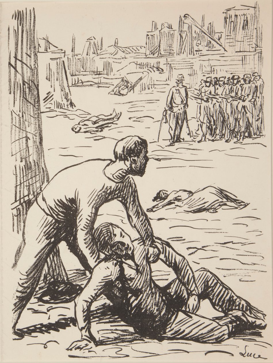 Nio namnlösa tryck av politiska ämnen av Maximilien Luce