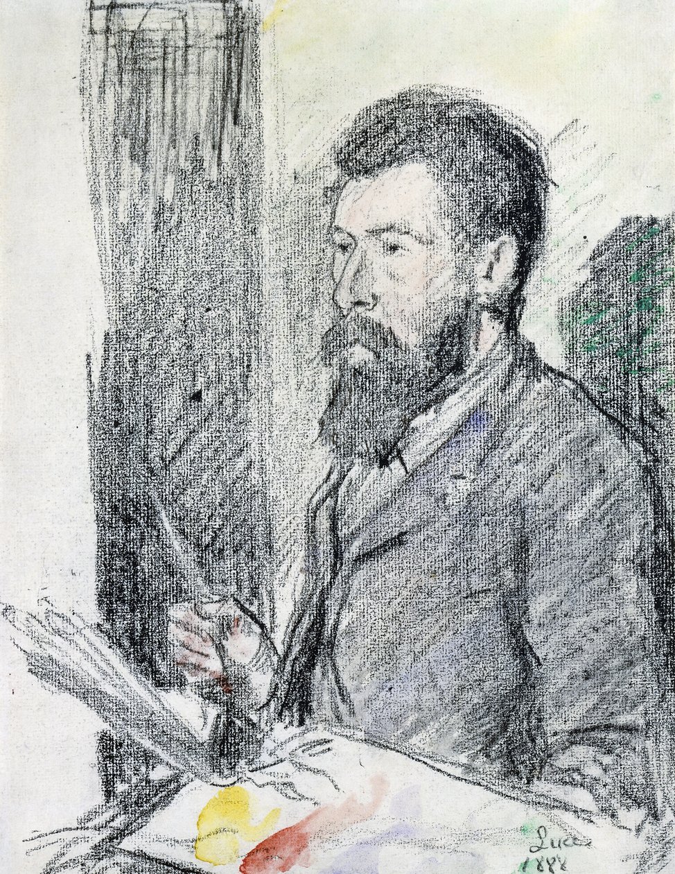 Porträtt av Georges Seurat av Maximilien Luce