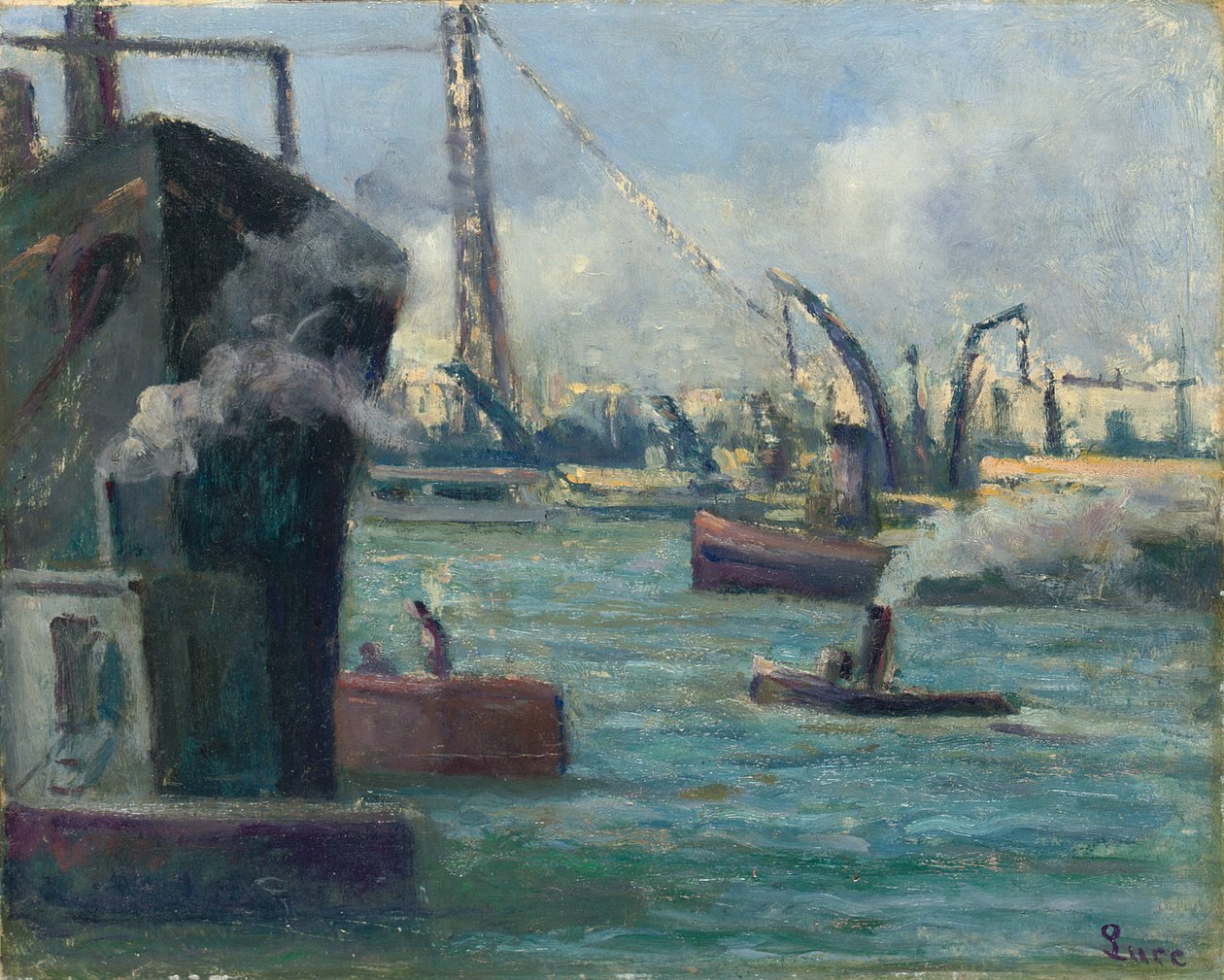 Rouens hamn, av Maximilien Luce
