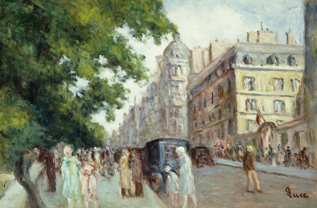 Gatubild i Paris; Scene de Rue a Paris, 1935-37 av Maximilien Luce