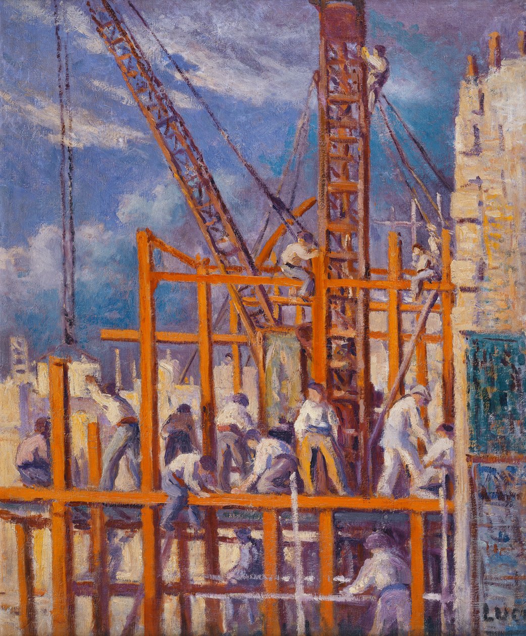 Byggarbetsplatserna i Paris, Boulevard de la Madeleine; Paris-varven, Boulevard de la Madeleine, av Maximilien Luce