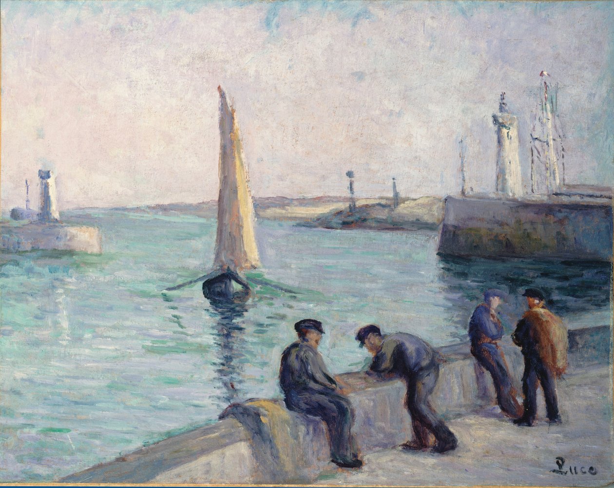 Fiskarna på kajen, c.1920 av Maximilien Luce