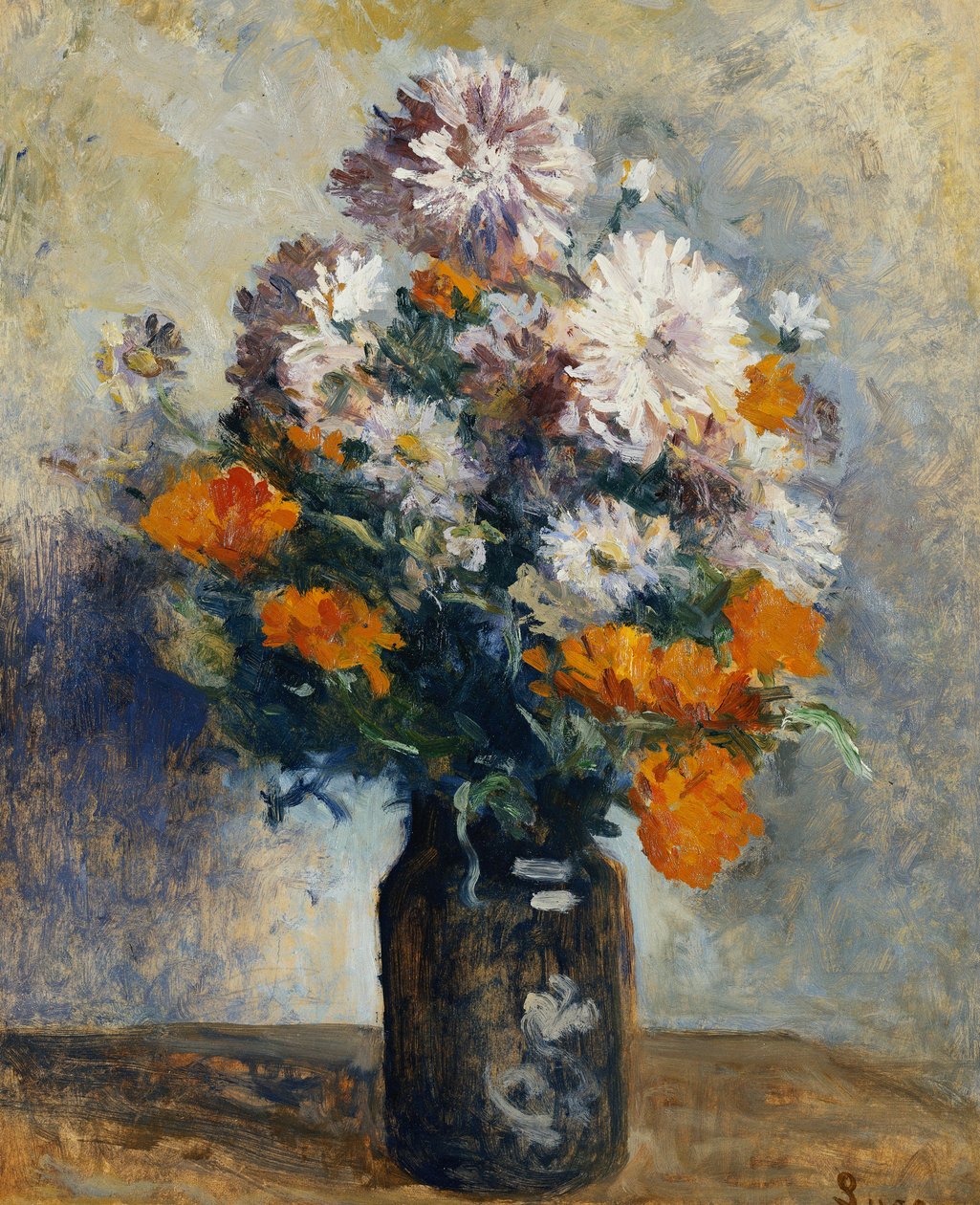 Vas av Dahlior, av Maximilien Luce