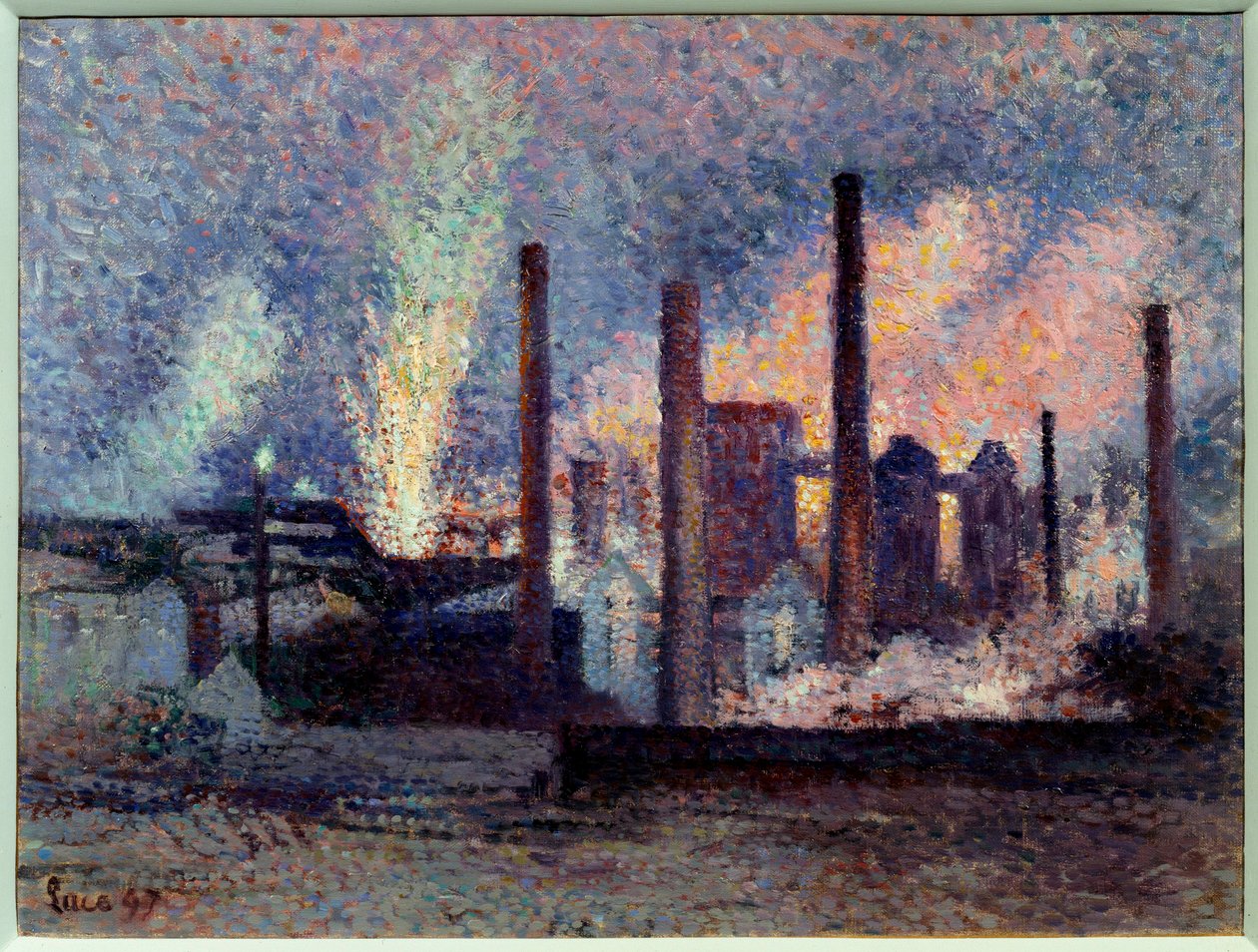 Utsikt över stålverket i Charleroi, Belgien Målning av Maximilien Luce (1858-1941) 1897 Sön. 0,38x0,51 m Paris, musee d