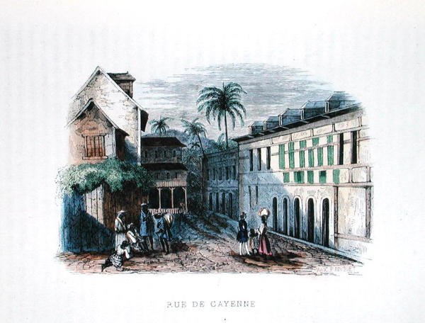 Rue de Cayenne, Franska Guyana, illustration från 