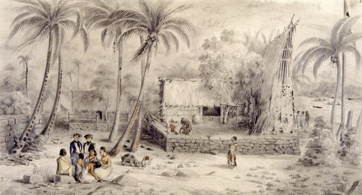 Village en Ocean av Maximilien Radiguet