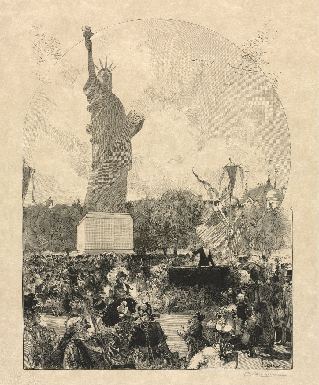 Liberty Enlightening the World, erbjöd staden Paris av amerikanerna, 1885. av May 30 Publiished in Le Monde