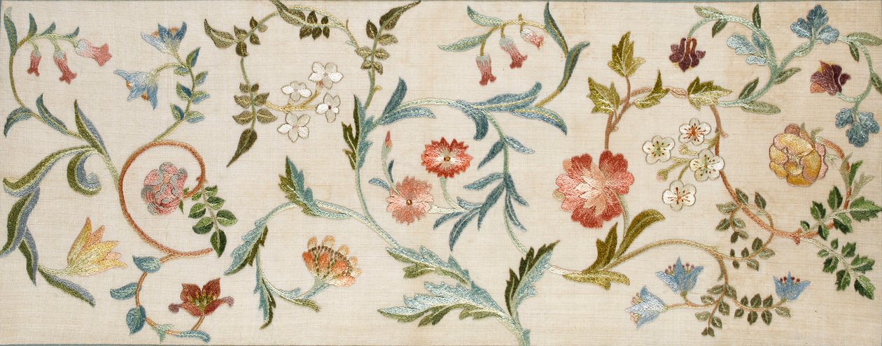A Garden Piece, 1938 (broderi, ull & siden på linne) av May Morris