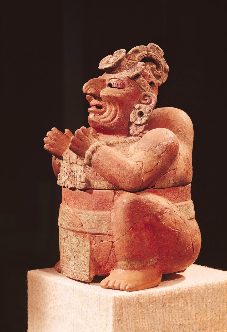 Antropomorft rökelsekar, från Guatemala, klassisk period, 250-600 (terrakotta) av Mayan