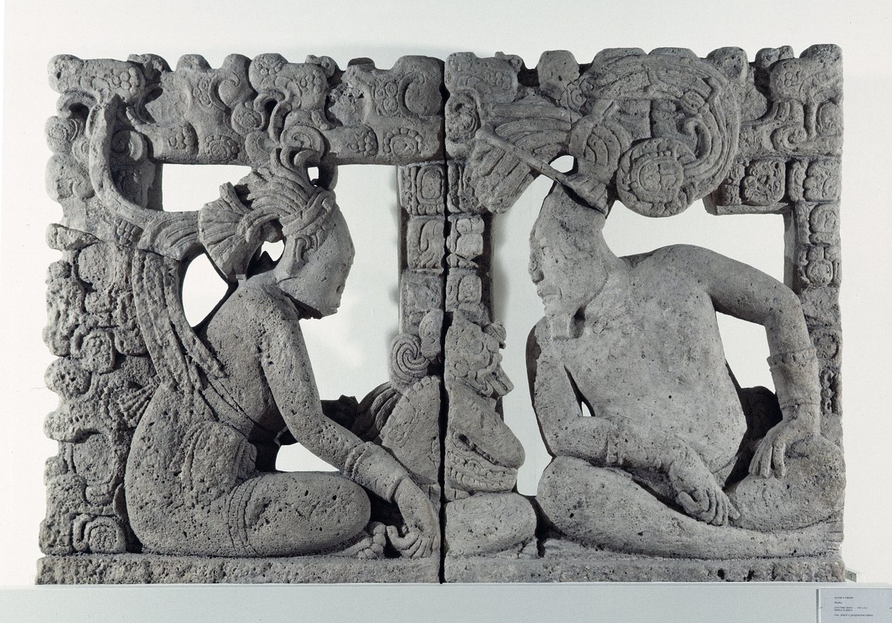 Baksidan av en tron, från Usumacinta, från Saenz Collection, Puebla, Mexiko, sen klassisk period (600-900 e.Kr.) av Mayan