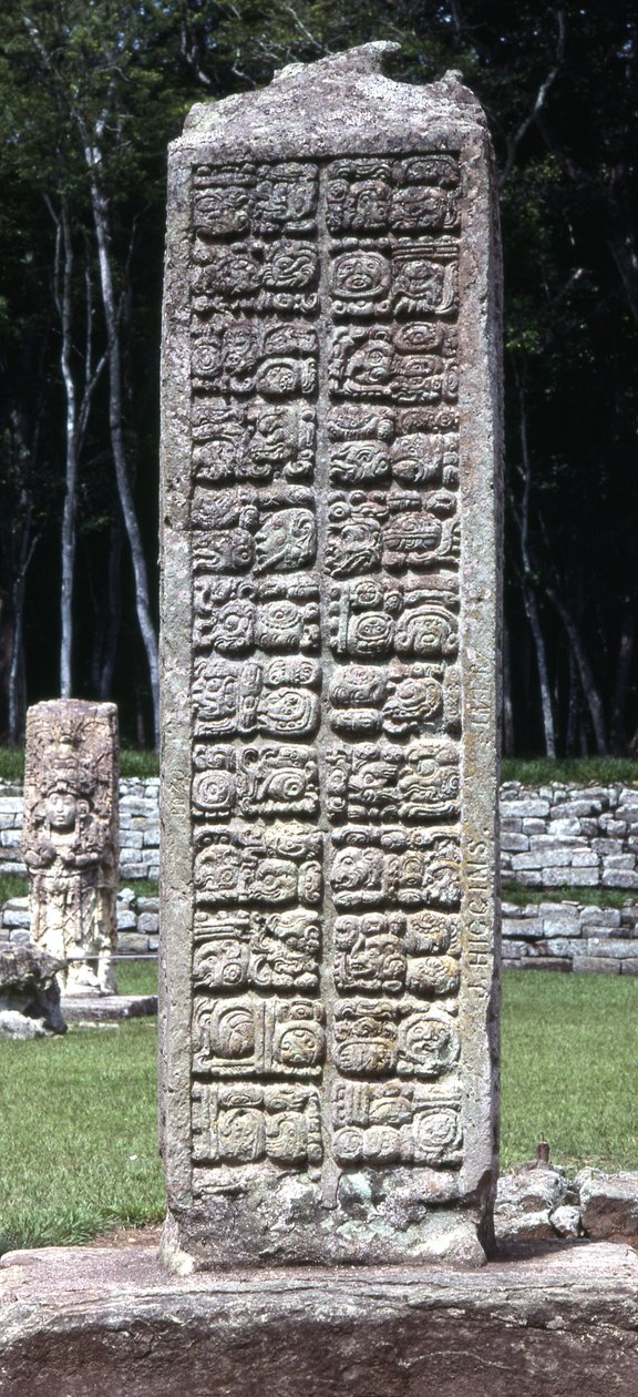 Baksidan av stela A, Copan, sen klassisk period, c.730 e.Kr av Mayan