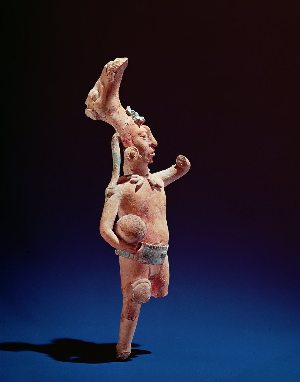 Ceremoniell bollspelare, Isle of Jaina, ca 600 (lera) av Mayan