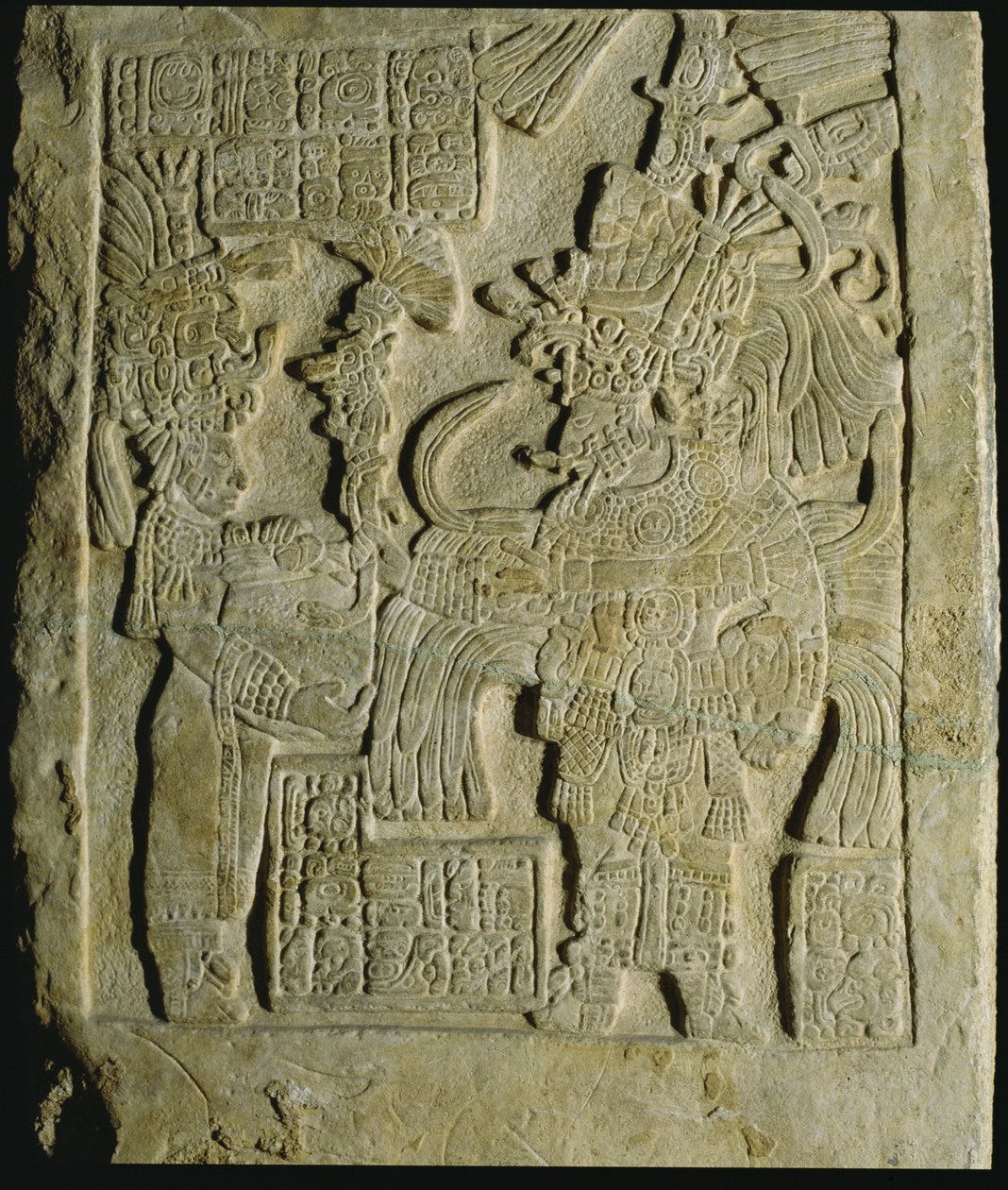 Lintel 53 från Yaxchilan, Chiapas, Mexiko, sen klassisk period (600-900 e.Kr.) av Mayan