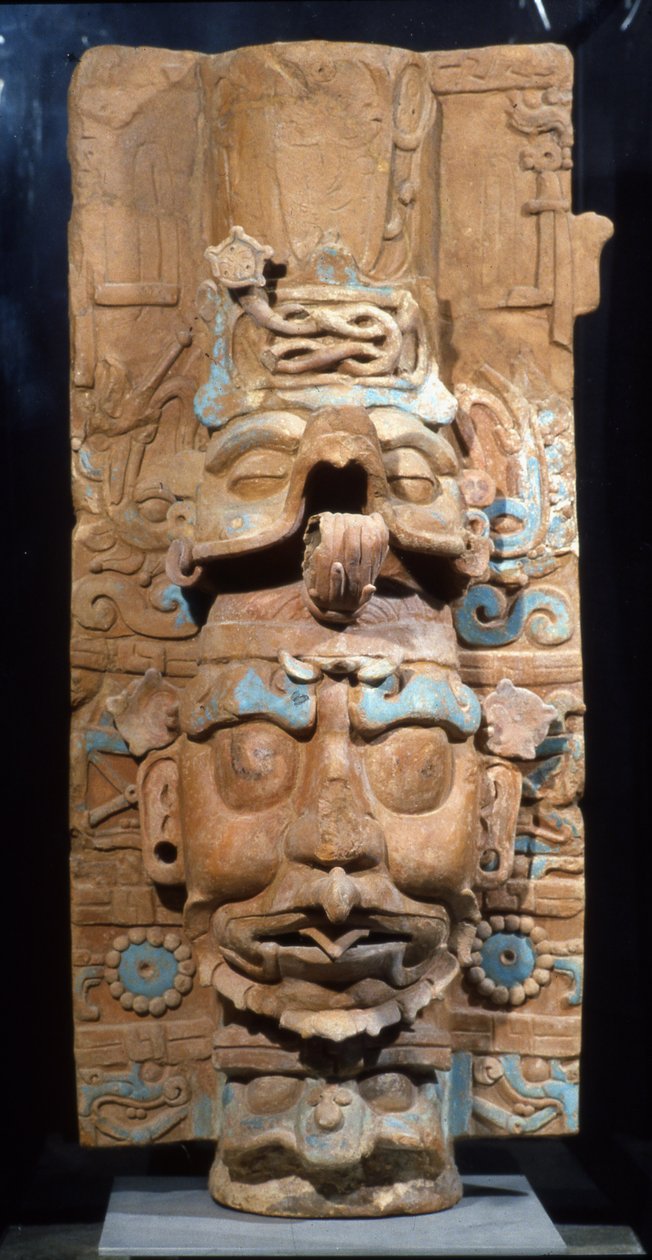Palenque, rökelsebrännare, sen klassisk period, 600-900 AD (terrakotta) (baksidan av 310199) av Mayan